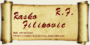 Raško Filipović vizit kartica